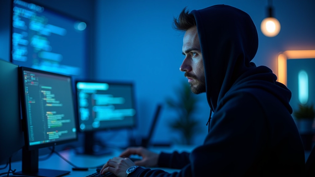 Developer aan werkstation met monitors die CDN-configuratie en server-instellingen tonen